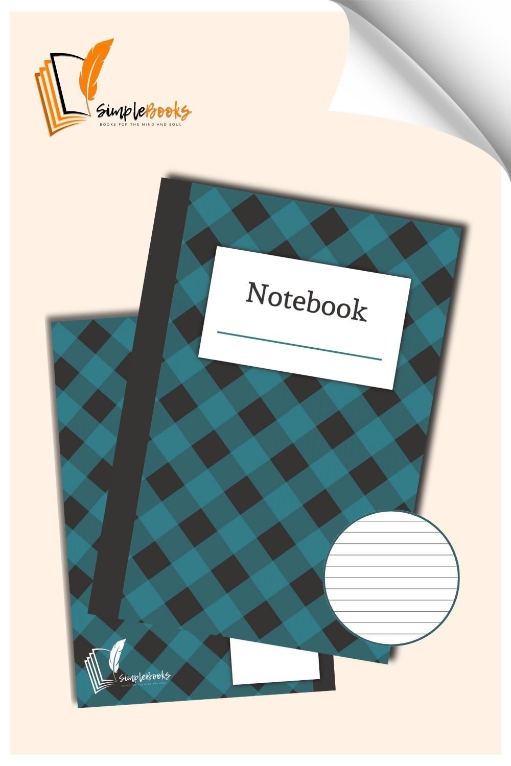 BlackBlue Plaid Notebook_SimpleBooks