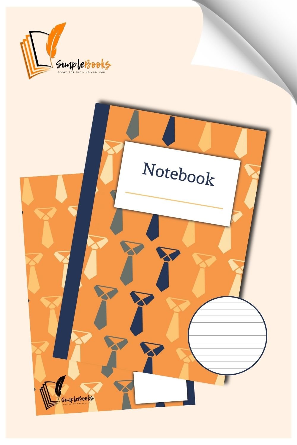 Blue Orange Tie Notebook_Simplebooks