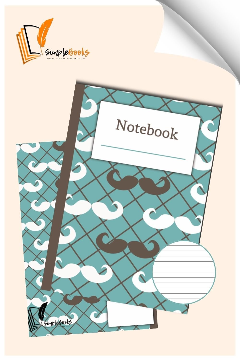 Green Fathers Day Mustache Notebook_Simplebooks