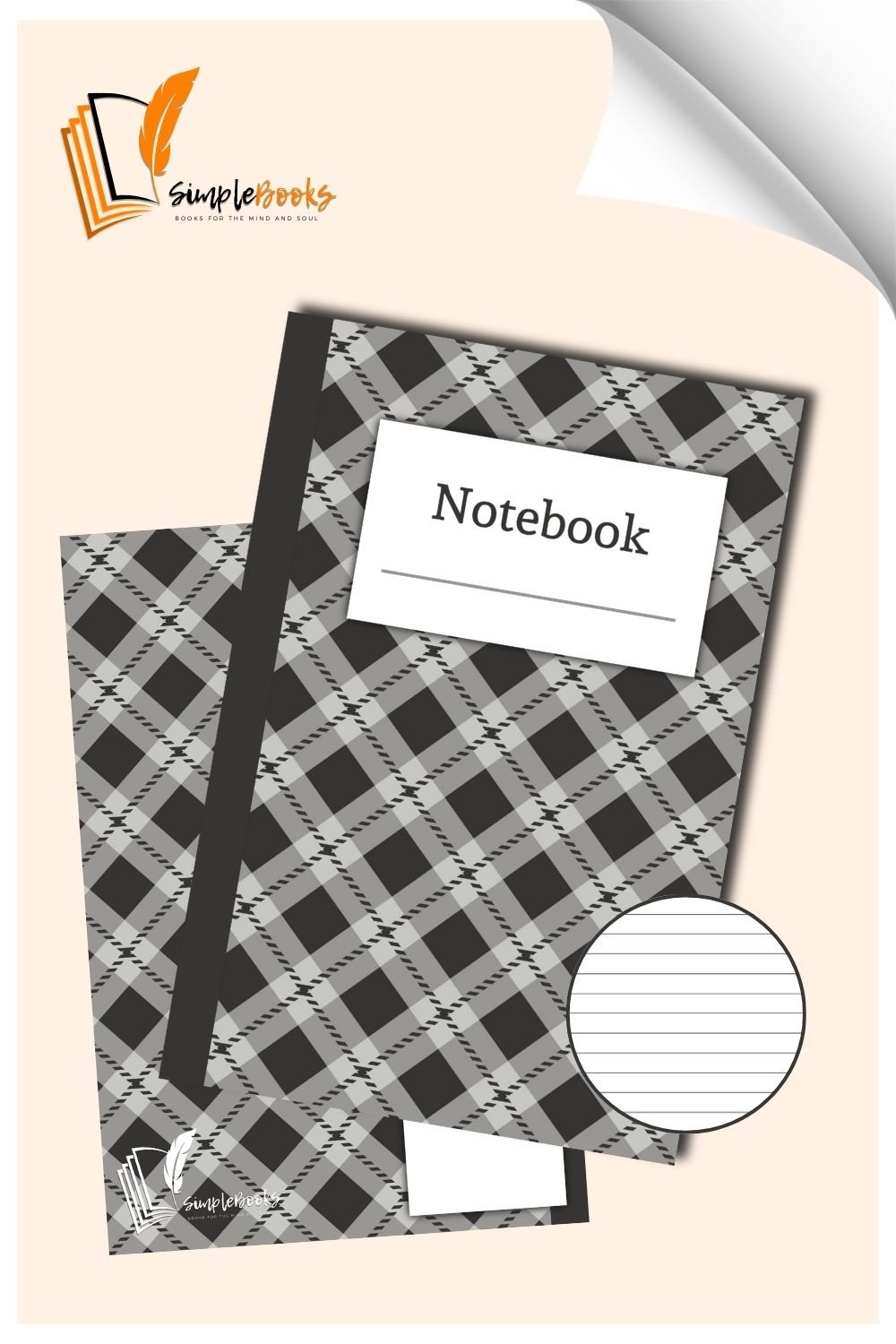 Grey Plaid Notebook_Simplebooks