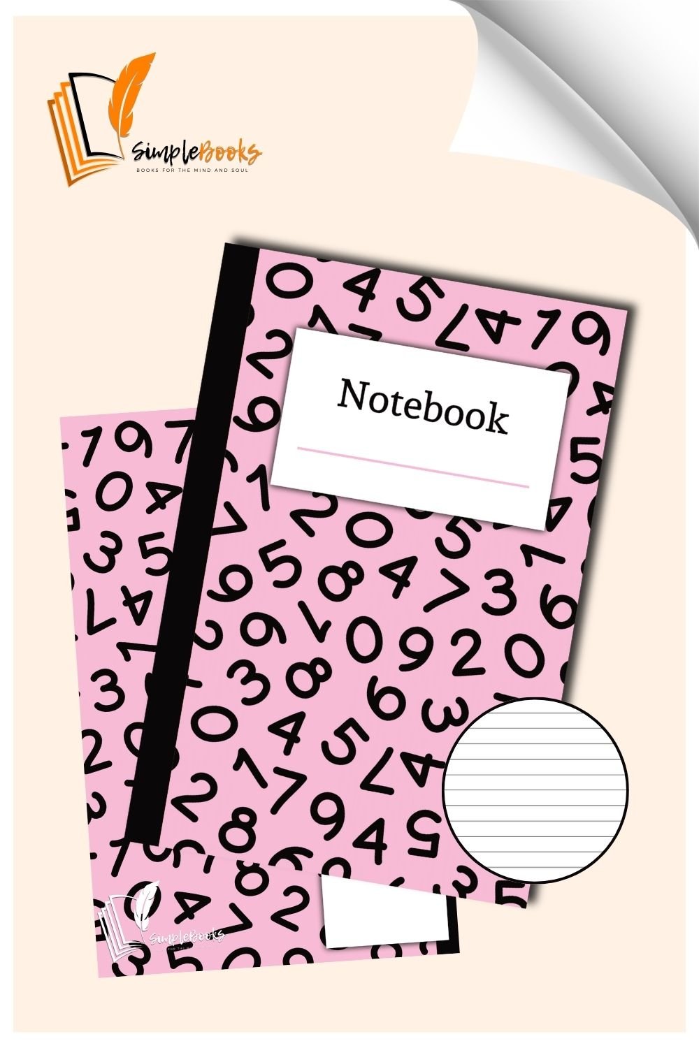 Pink Black Number Notebook_Simplebooks