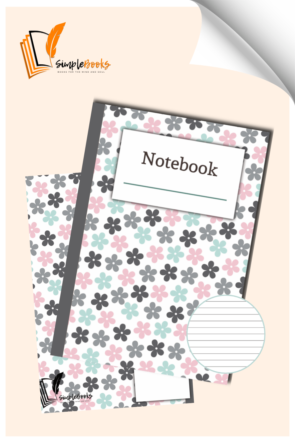 Pink Green Flowers Notebook_SimpleBooks