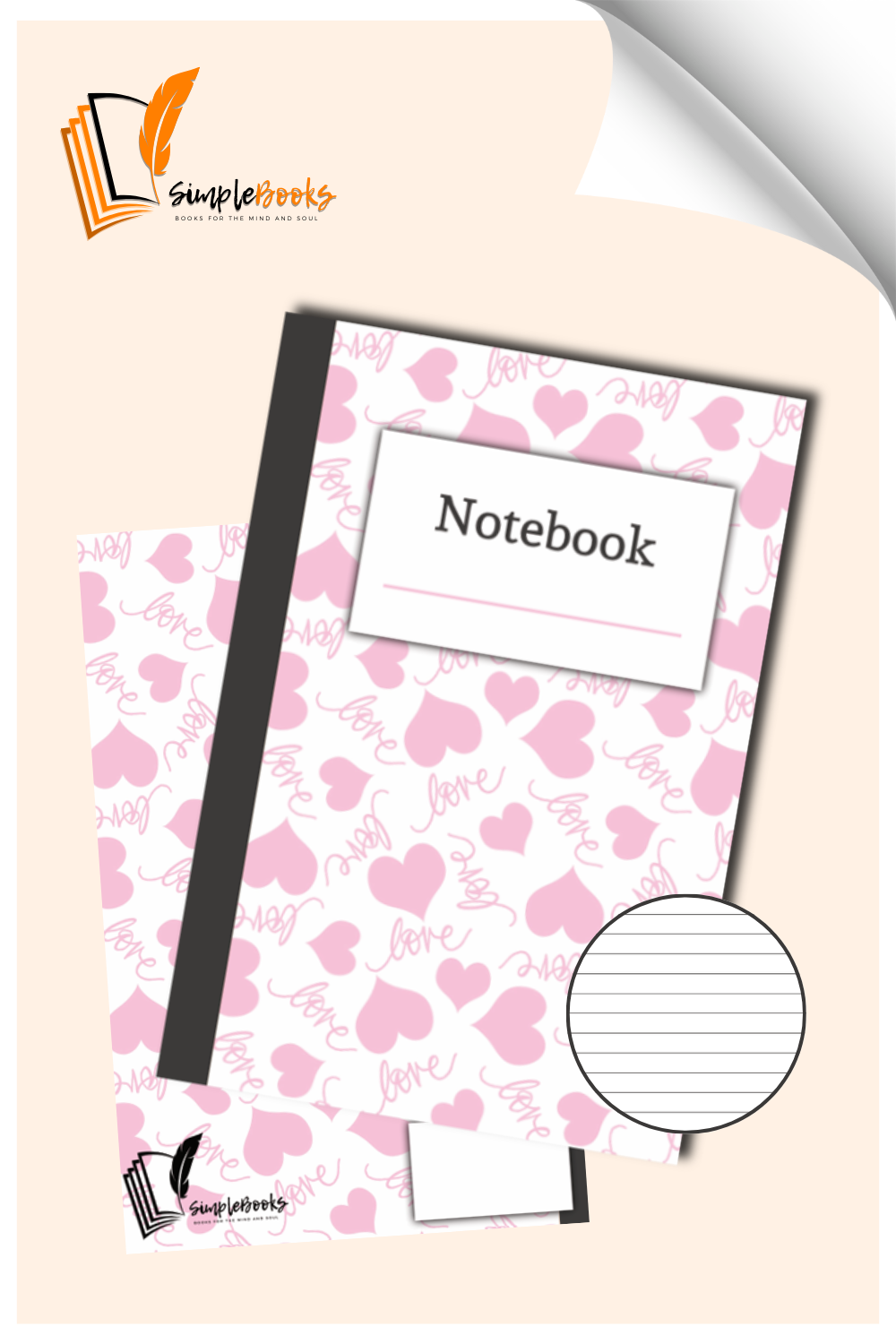 Pink Love Hearts Notebook_SimpleBooks