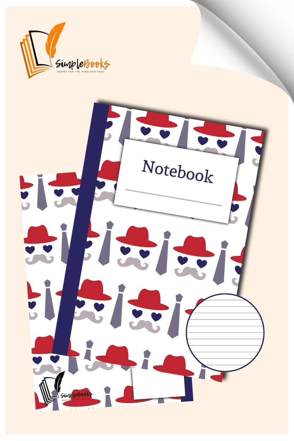 Red Blue Gentleman Notebook_Simplebooks