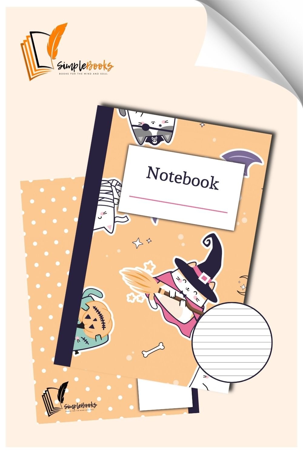 Yellow Kawai Halloween Notebook_Simplebooks