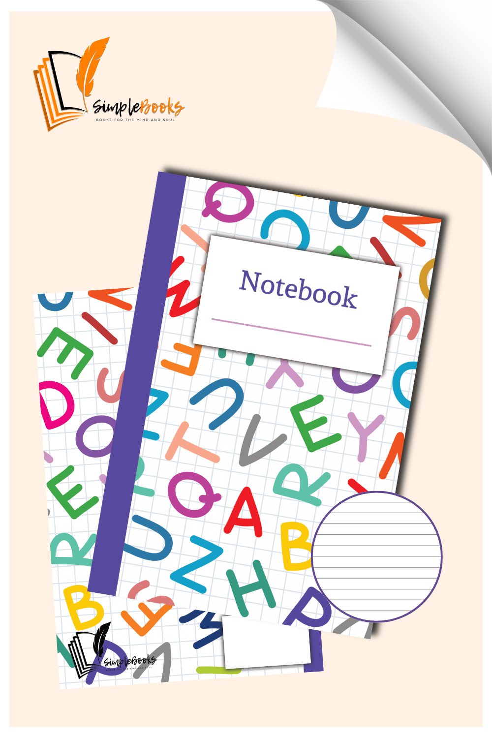 Colored Letters on White Notebook_Simplebooks