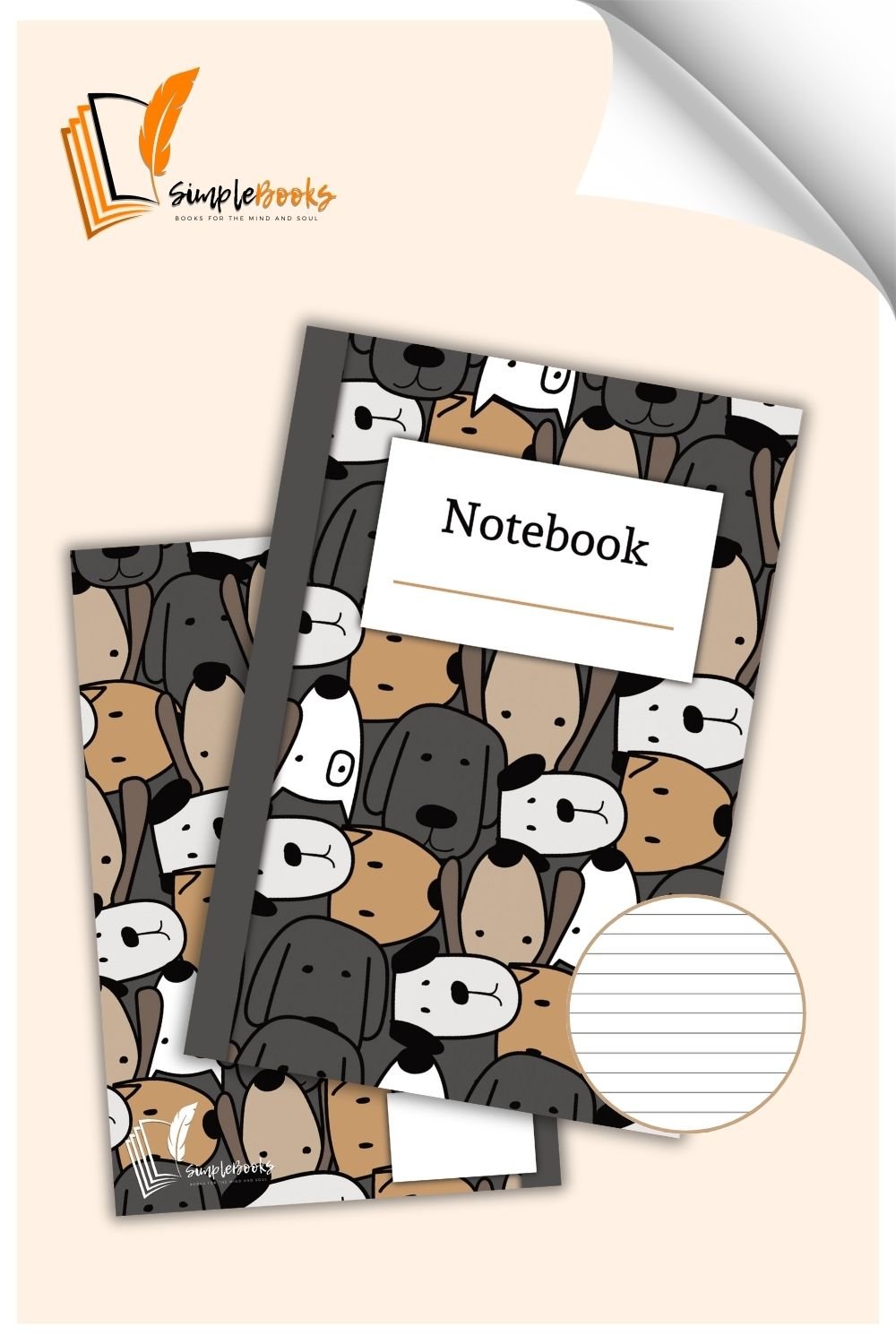 Grey & Brown Dogs Notebook_Simplebooks