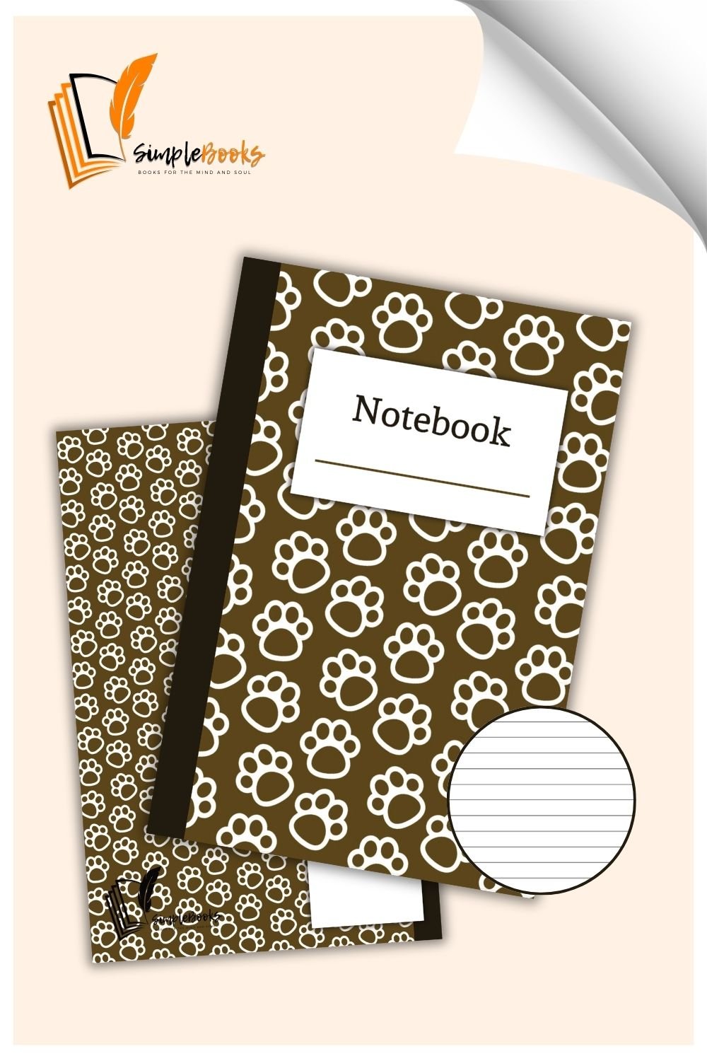 Simple Brown Dog Paws Notebook_Simplebooks