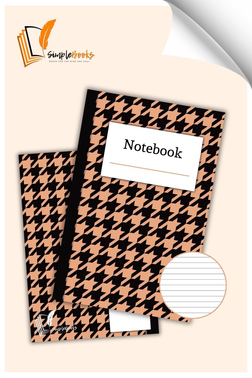 Brown Houndstooth Notebook_Simplebooks