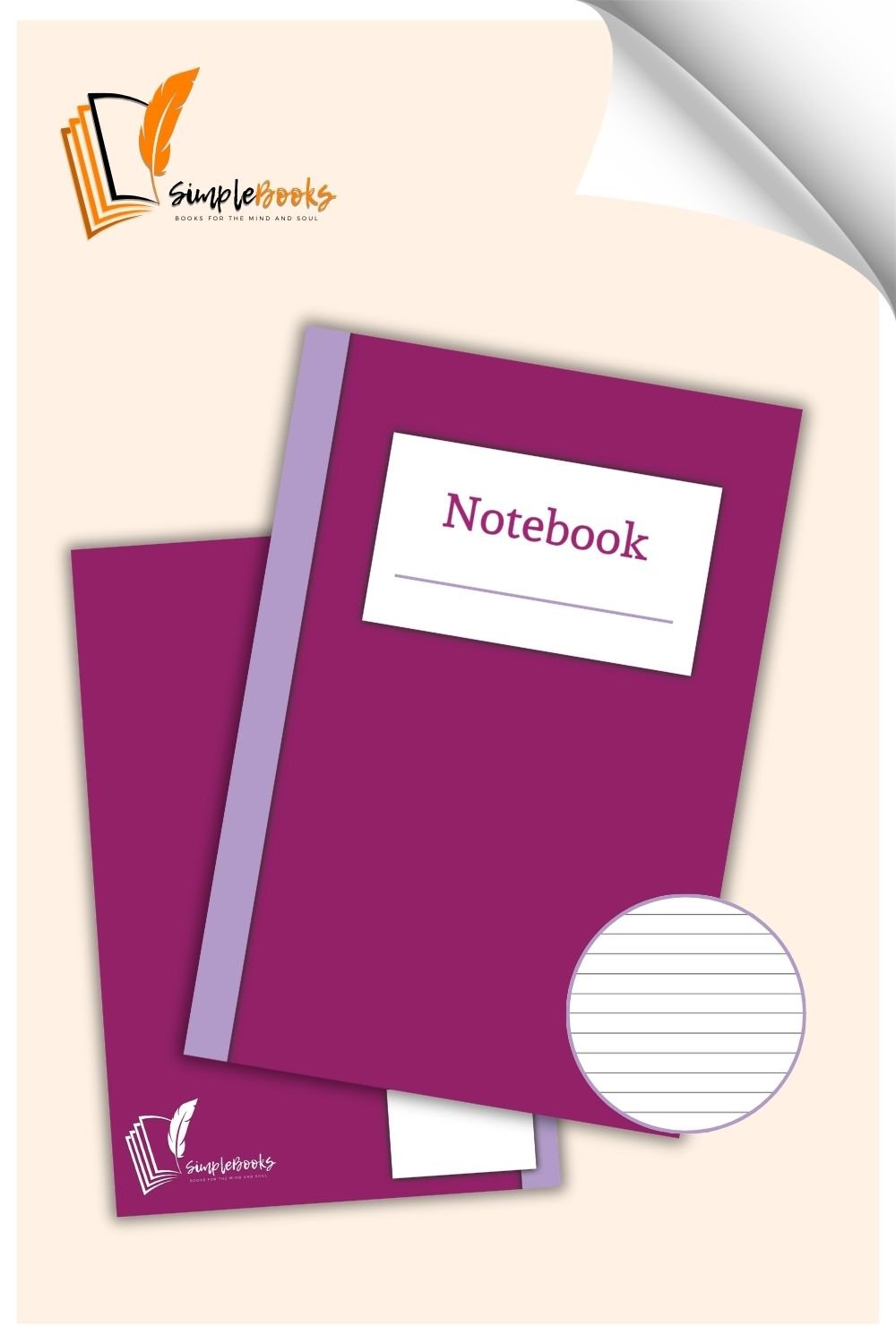 Dark Pink Simple Notebook_Simplebooks