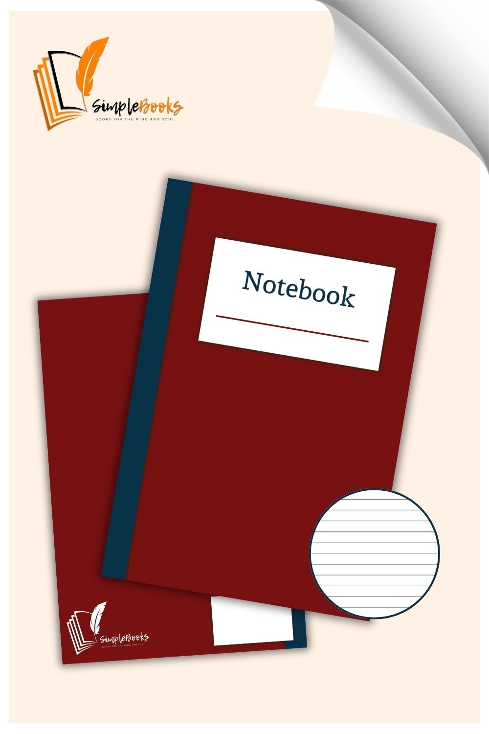 Dark Red Simple Notebook_Simplebooks