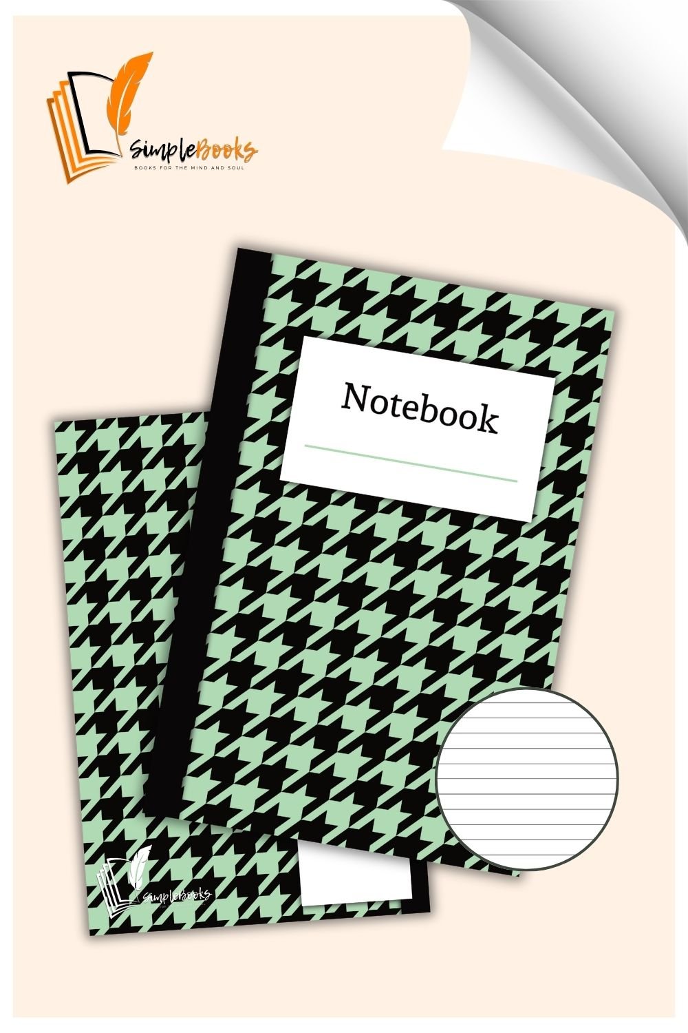 Green Houndstooth Notebook_Simplebooks